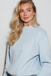 womens baby blue crewneck